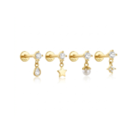 4Pcs 925 Sterling Silver Flat Back Earring Set