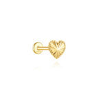 925 Silver Heart Flat Back Studs - Helix Cartilage Piercing Jewelry