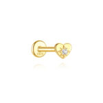 925 Silver Heart Stud Earring | Dainty CZ Cartilage & Lobe