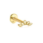 925 Sterling Silver Marquise Leaf Flat Back Stud