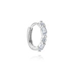 Marquise Moissanite Cartilage Huggie Hoop Earrings - 925 Sterling Silver
