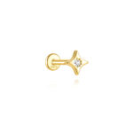 Dainty North Star Flat Back Stud - Hypoallergenic Minimalist Star Jewelry