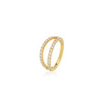 Double Layer CZ Hoop Earrings - 925 Sterling Silver Cartilage & Helix Piercing Jewelry