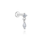 Moissanite Marquise Dangle Flat Back Stud
