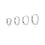 Single Moissanite Huggie Hoop Earring, S925 Silver Multi-size Piercing