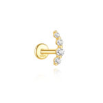 Single Zirconia Crescent Bar Stud - Helix & Conch